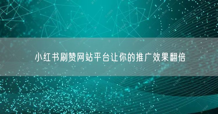 小红书刷赞网站平台让你的推广效果翻倍
